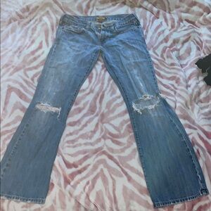 Women's Blue Distressed Jeans